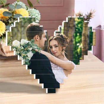 Mattoncino cuore con foto – Puzzle ricordo personalizzato